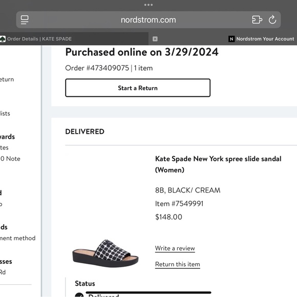 Kate Spade Black and White Geometric Sandals - Picture 6 of 6